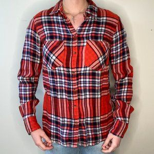 Red Plaid Long Sleeve Shirt